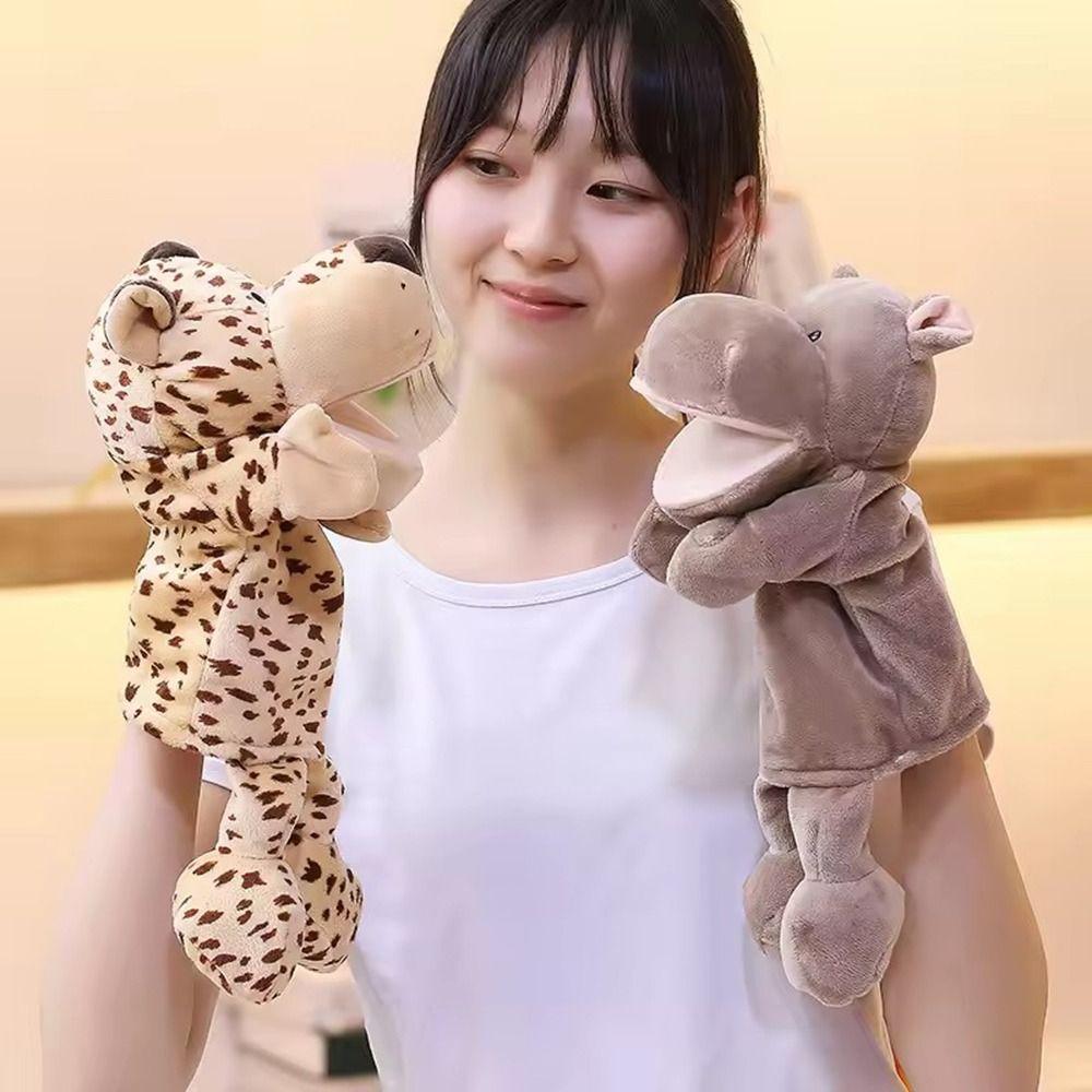 Tiger Monkey Rabbit Animal Hand Puppet 35cm Role-playing Finger Toys Kids Children Birthday Gifts