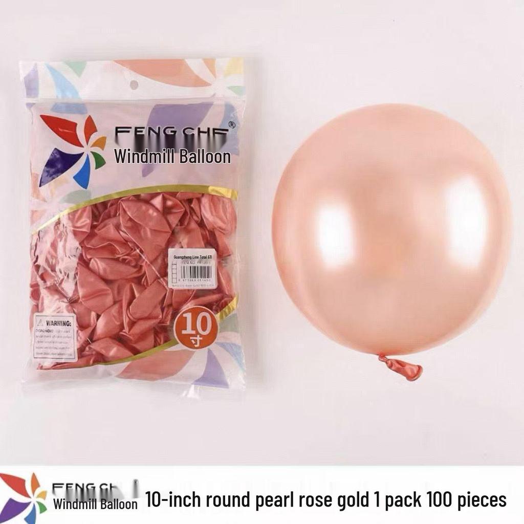Windmill Pattern 10" Round Latex Balloons - Pack of 100 for Weddings & Birthdays