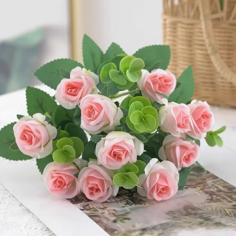 1 Bouquet of 11 Roses Artificial Flowers Silk Flower Artificial Flowers Decorative Flower Ornaments Decoration Wedding.