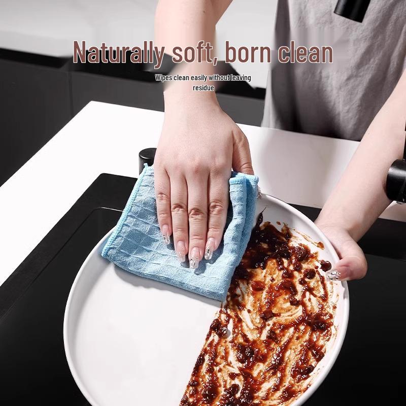 Thickened Waffle Weave Dishcloth: Lint-Free, Absorbent, and Non-Stick for Kitchen Cleaning