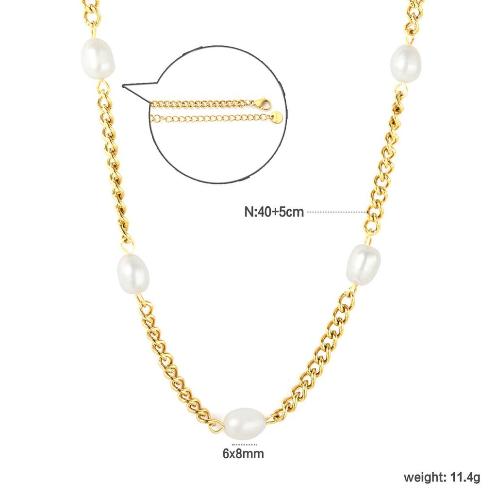 Baroque Irregular Pearl Necklace & Bracelet Set - Vintage French Light Luxury OT Buckle Jewelry for Women