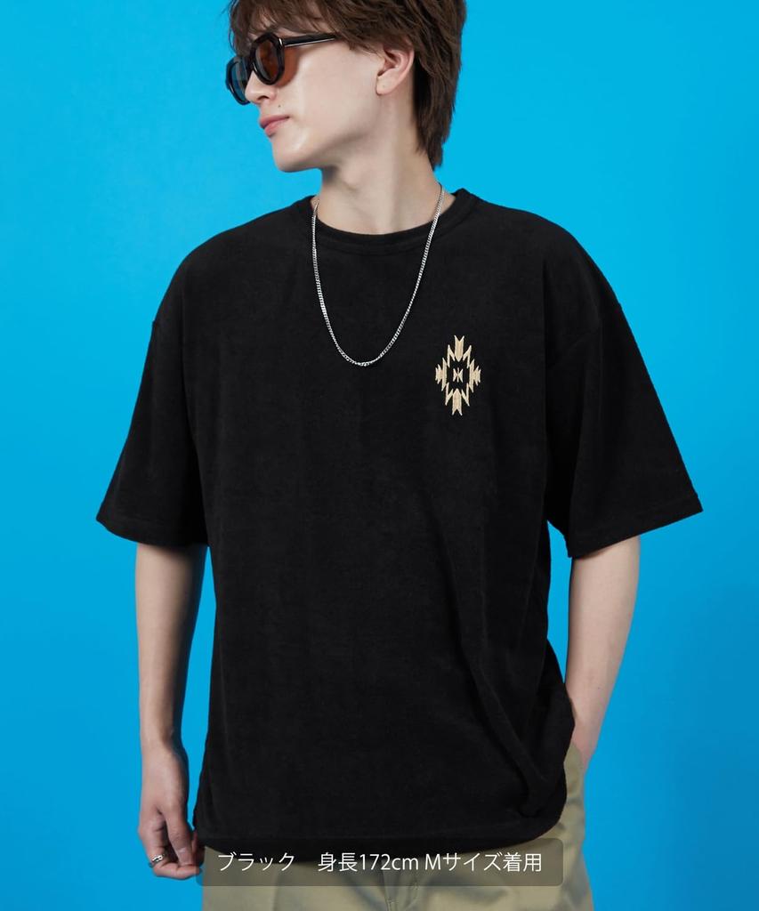 [IMPROVES] [SIDEWAYSTANCE] Native American Print Pile Short Sleeve T-Shirt