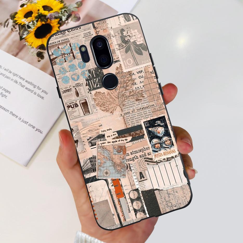 Para LG G7 thinQ Funda G710EM LM-G710 G710 Cubierta Pintada de Lujo Fundas de Teléfono de Silicona Suave Para LG G7 ThinQ Cubiertas Traseras 6.1'' Parachoques