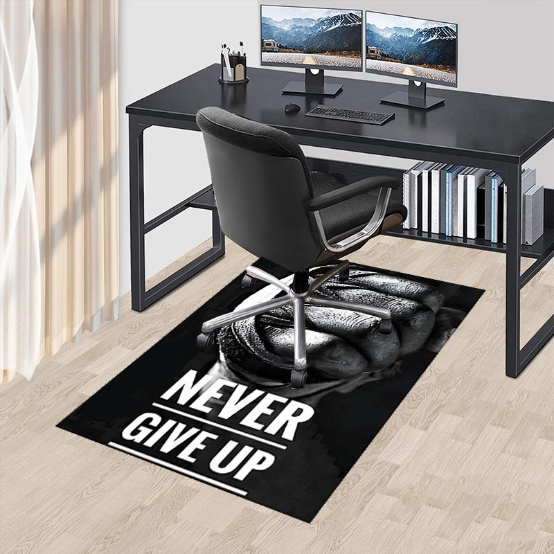 

1pc Anime Cartoon Design Never Give Up Office Chair Mat Anti Slip Carpet for Home Decor, Suitable for All Seasons 60cm by 90cm