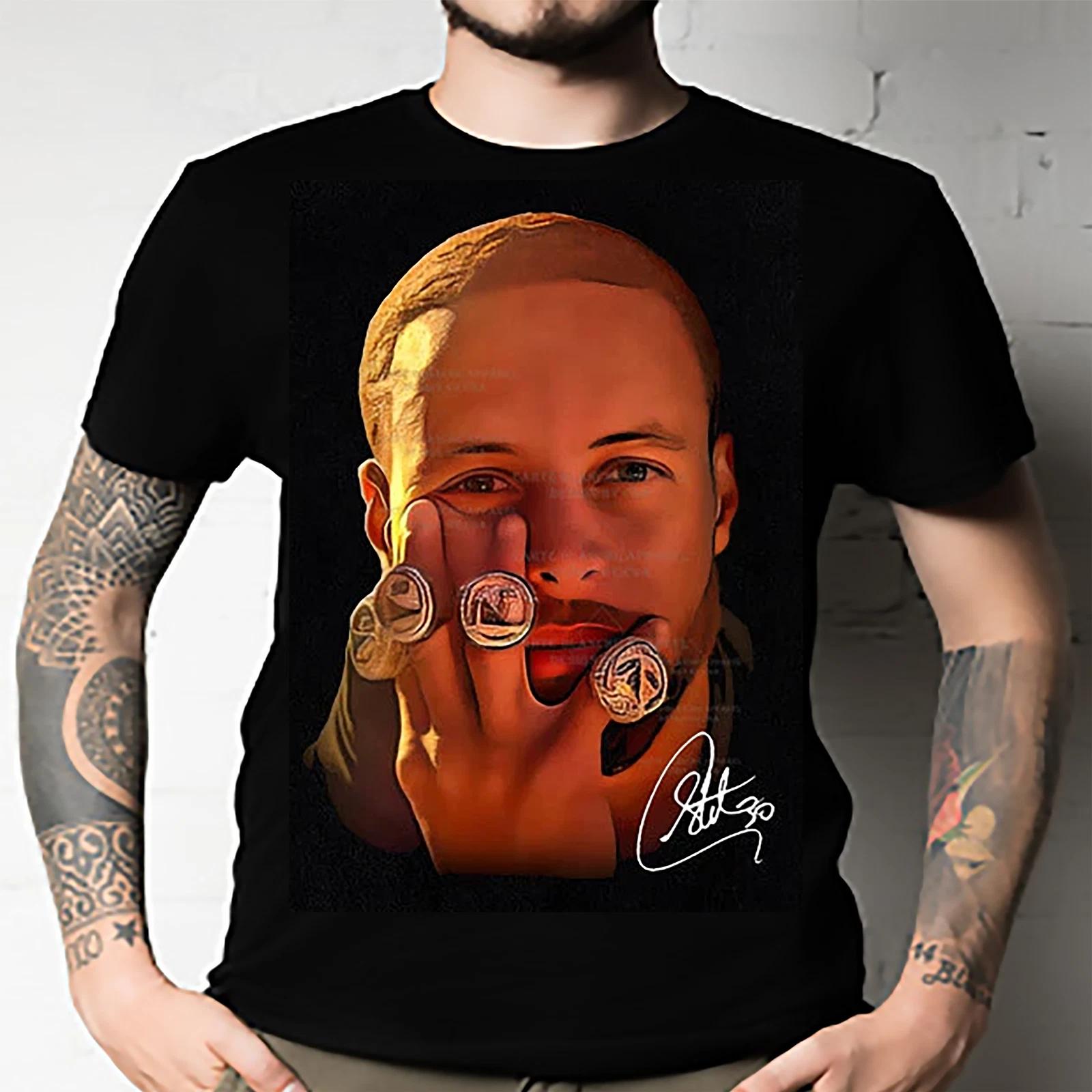 Men s and Women s T-shirts Stephen Curry 4 Rings Muse Steph Curry GSW Custom Design Graphic S