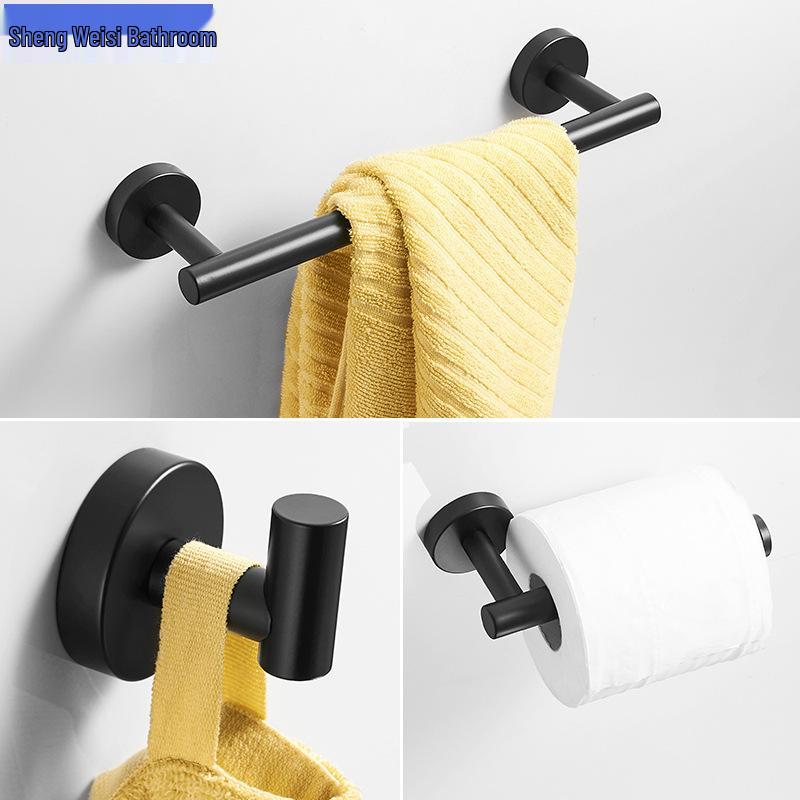 304 Stainless Steel Towel Bar, Paper Holder & Clothes Hook Bathroom Set - 3 Pieces