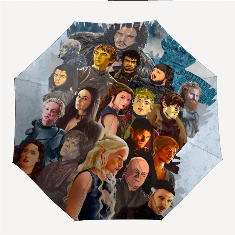 Game of Thrones Fashionable Automatic Opening/Closing Folding Umbrella. Portable and Foldable, Ideal for Gift, Travel, and Daily Use.
