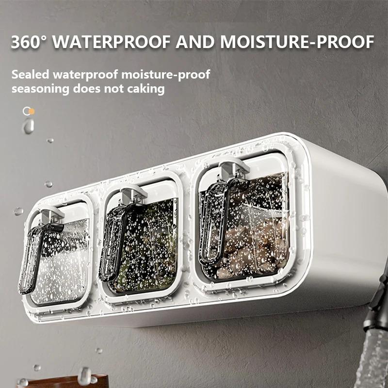 Kitchen Seasoning Box Wall Mounted Organizer Boxes Condiment Door Storage and Organization Jars for Spices Home Gadgets & Garden