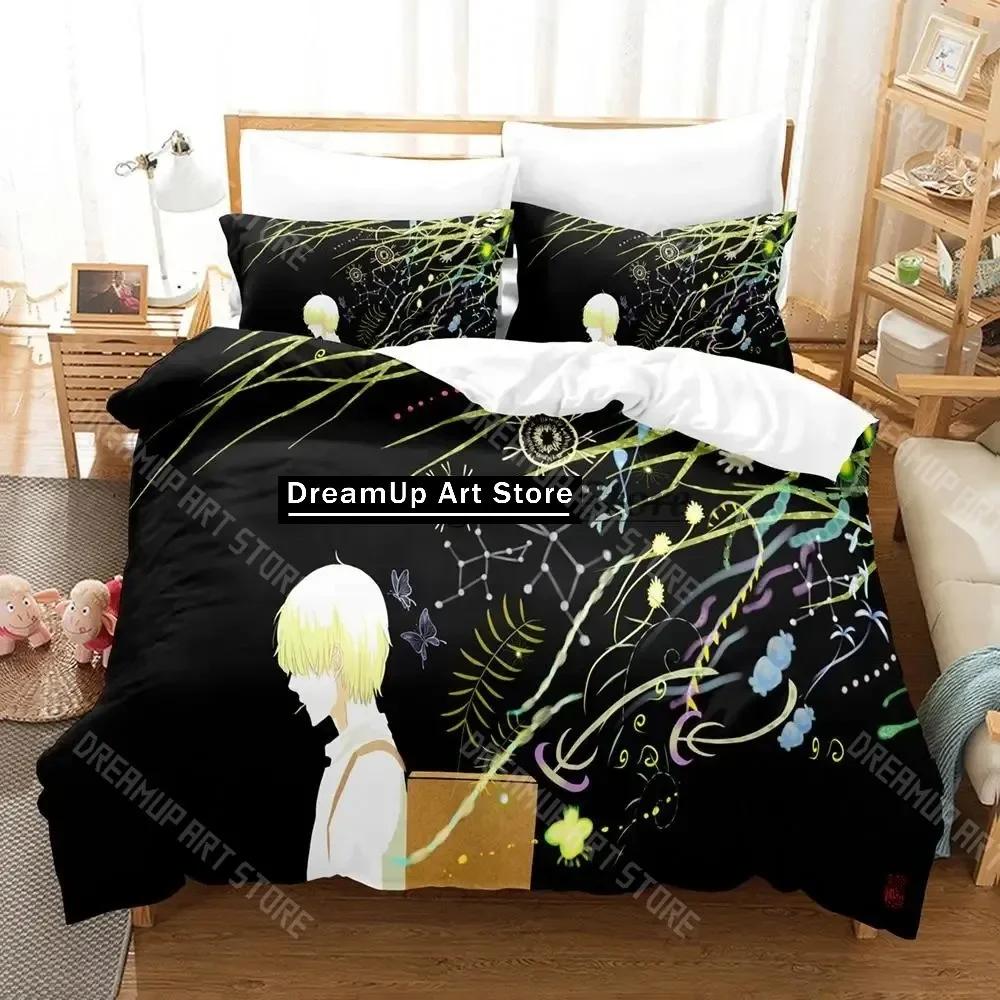 3D-tryck Mushishi Sängkläder Set Enkelt Twin Full Queen King Size Sängset Aldult Barn Sovrum Påslakanset 3D Anime Lakan Set