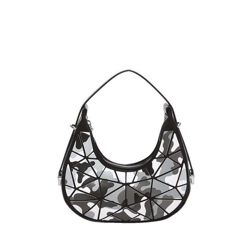 

Лазерная модная женская сумка 2024 года, летняя новая корейская версия иностранного стиля, женская фактурная сумка для переноски под мышкой, ручная сумка для поездок на работу серый