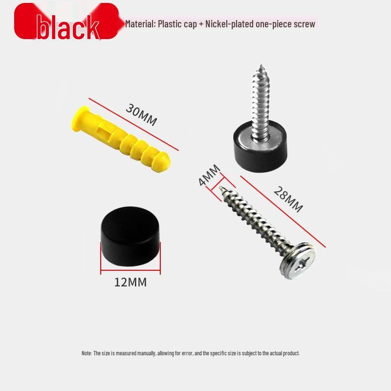 Decorative Glass Mirror Nail Caps: Thickened Flat Screws for Bathroom Signs