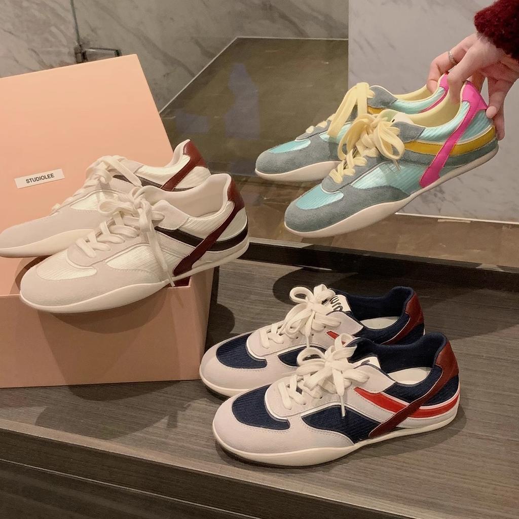 Grape Mother Same Leather Casual Shoes 2025 New Forrest Gump Sports Shoes Retro Lace-up Flat-bottomed Dexun Shoes Women's Shoes