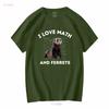 I Love Math And Ferrets Weasel Lover Algebra Stem Teacher T Shirt Size S 5XL vintage Washed graphic Unisex Stretched homme