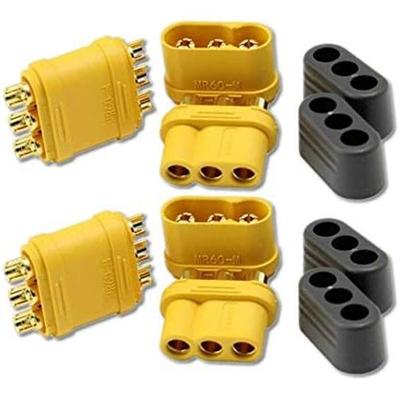 MR60 Steckverbinder-Set 5 Paare Stecker-Buchse für RC LiPo Akkus | Schutzhülle Enthalten | Hohe Qualität für Drohne, ESC, Motor