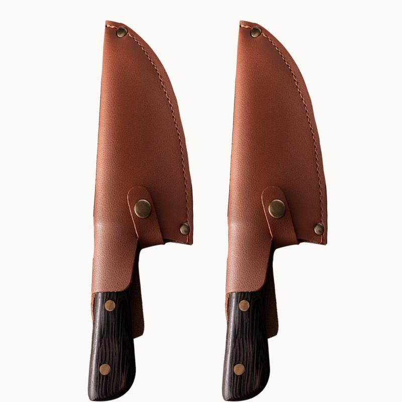 Hand Forged Chef Knife Stainless Steel Kitchen Boning Knives Butcher Knife Meat Vegetable Cutting Knife With Leather Sheath