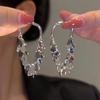 Tide Metal Fringed Earrings, High-end Temperament, Long Stud Earrings, Women's Exaggerated Earrings.