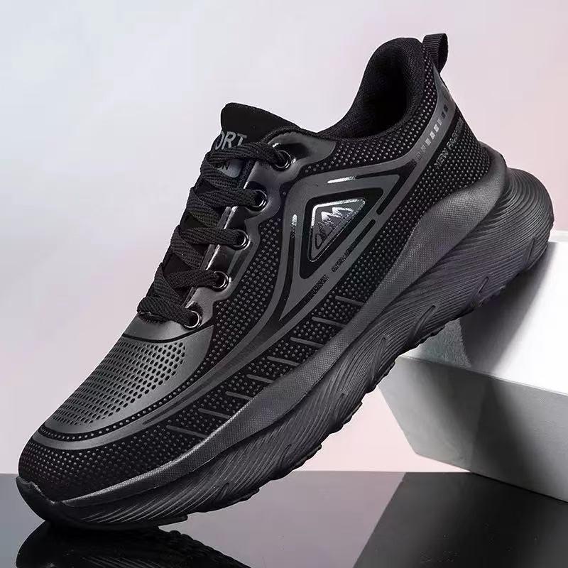 Shoes Men's Lightweight Daily Hiking Shoes Autumn and Winter Leather Surface Breathable Jogging Shoes Soft Sole Sports Casual Trendy Shoes