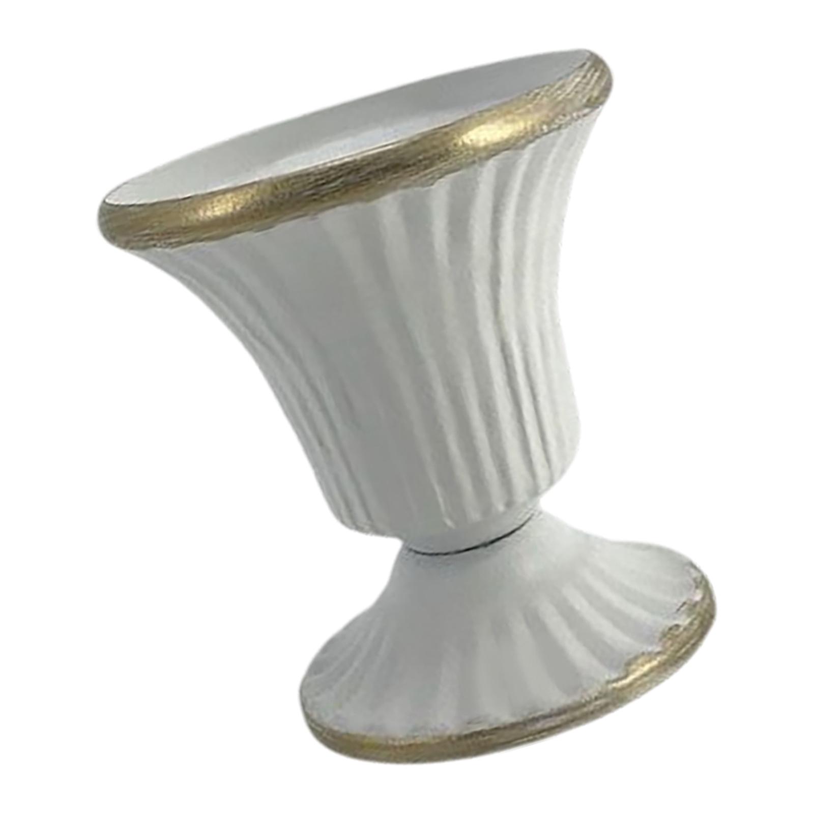 

Flower Vase Wrought Iron Ornament Arrangement Container Farmhouse Pot for Living Room Decor білий