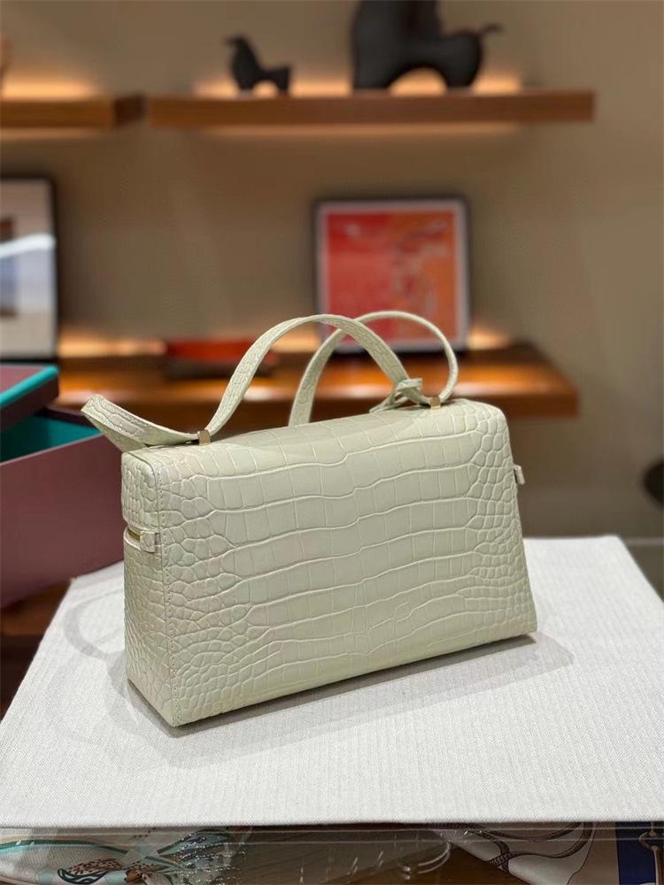 Alligator Grain Cowhide Lunch Bag 2025: Trendy Women's Crossbody & Handheld Shoulder Bag