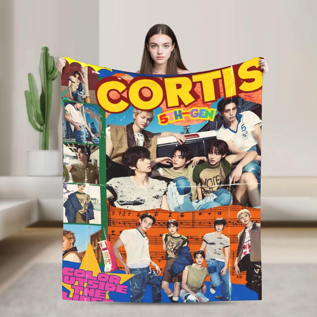 Soft Blanket Airplane Travel CORTIS Kpop  Throw Blanket  Flannel Bedspread For Living Room Novelty Sofa Bed Cover