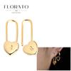 Evil Eye 925 Silver Ear Needle Exquisite Shell Zircon Retro Geometric Pendant Earrings for Women Fashion Party Jewelry