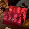 Wood Grain Holiday Greeting Card with Wax Seal and Envelope