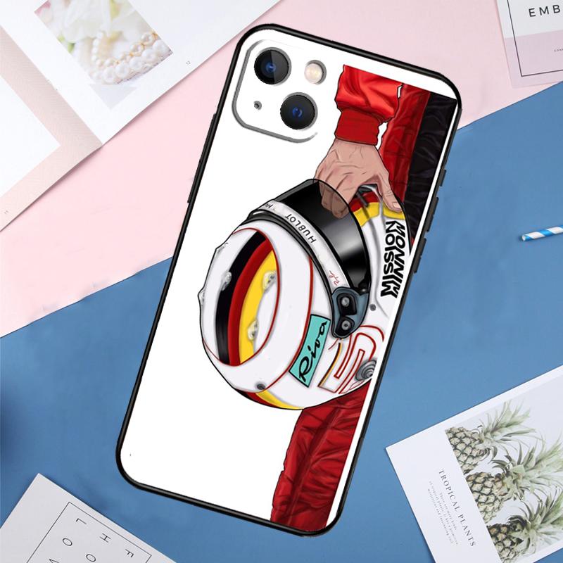 Vettel Helmet Phone Case For iPhone 11 14 15 16 Pro Max 13 12 Mini XS X XR Plus Protection Cover