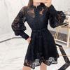 2020 New Spring Self Portrait Runway Dress Hollow Lantern Sleeves Embroidered Lace Party Dress