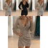 Elegante Abito Bodycon di Natale con Paillettes da Donna per Feste ed Eventi Serali