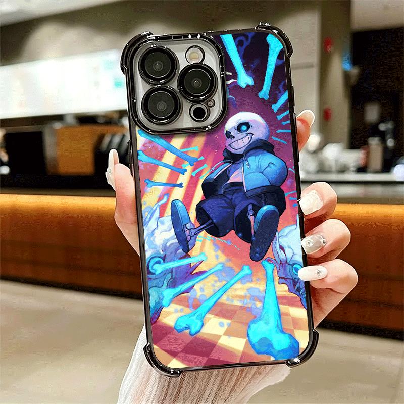 U-Undertale S-Sans Plating Phone Case For Iphone 16 17 Pro Max Air 16E 14 15 Plus 12 13 Mini Anti-Fall Airabag Cover