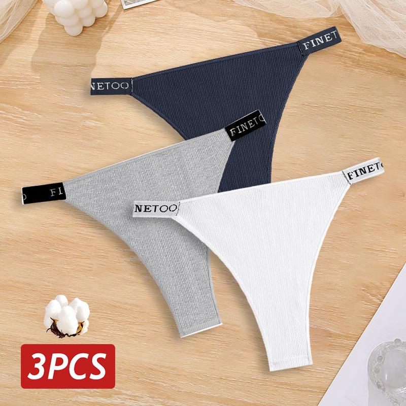 3 sztuki/zestaw bawełniane brazylijskie majtki damskie majtki seksowne majtki bikini z niskim stanem damskie jednolity kolor oddychająca bielizna M-XL