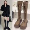 Strap-on Boots for Women In Autumn and Winter 2025, New Models, But Knee Thick-soled Tall Boots for Small Men, Thin Knight Long Boots