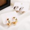 Wide Gold Silver Color Alloy Hoop Earrings For Women Men Rock Street Jewelry Accessories Metal Earring Boucle Femme