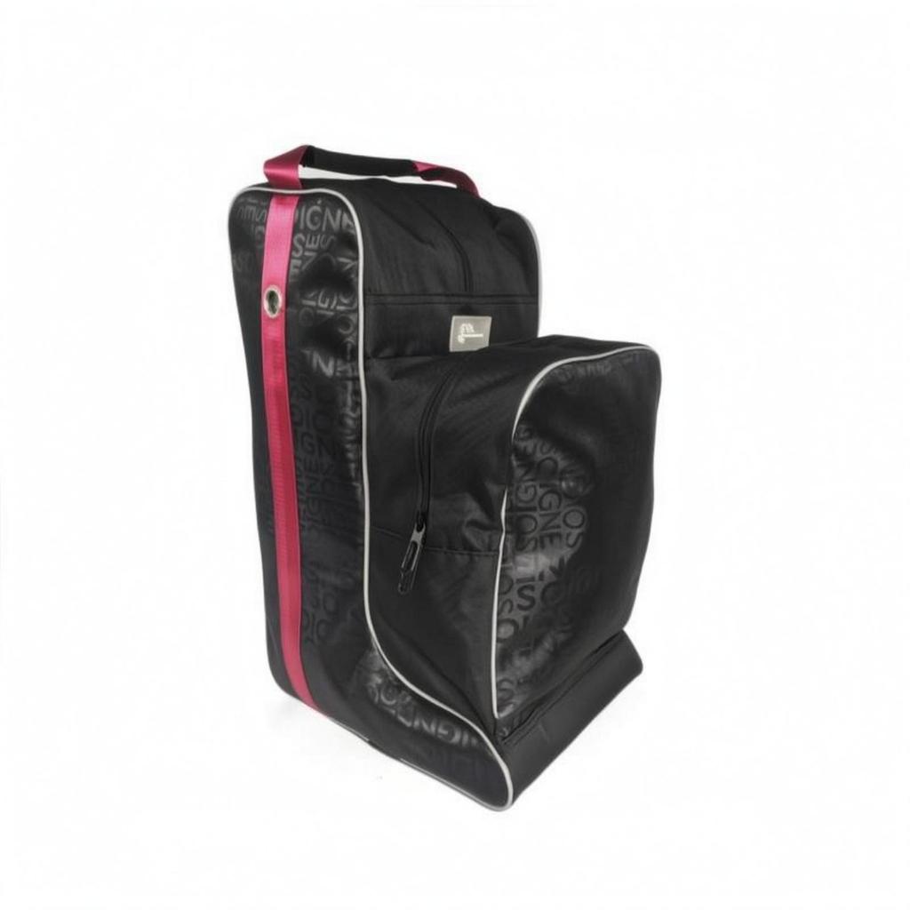 Equestrian Boot Bag Black Upright Storage Patterned Textile for Equestrians, Riders