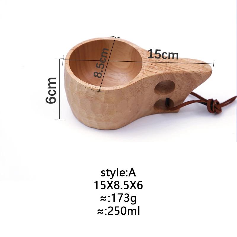 Ceașcă de ceai portabilă din lemn în stil japonez. Căni de cafea pentru acasă