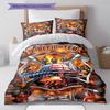 Firefighter Pattern Bedding Quilt Set Quilt Cover Pillowcase Home Decoration Gift (1 * duvet cover + 2 * pillowcase, without core)
