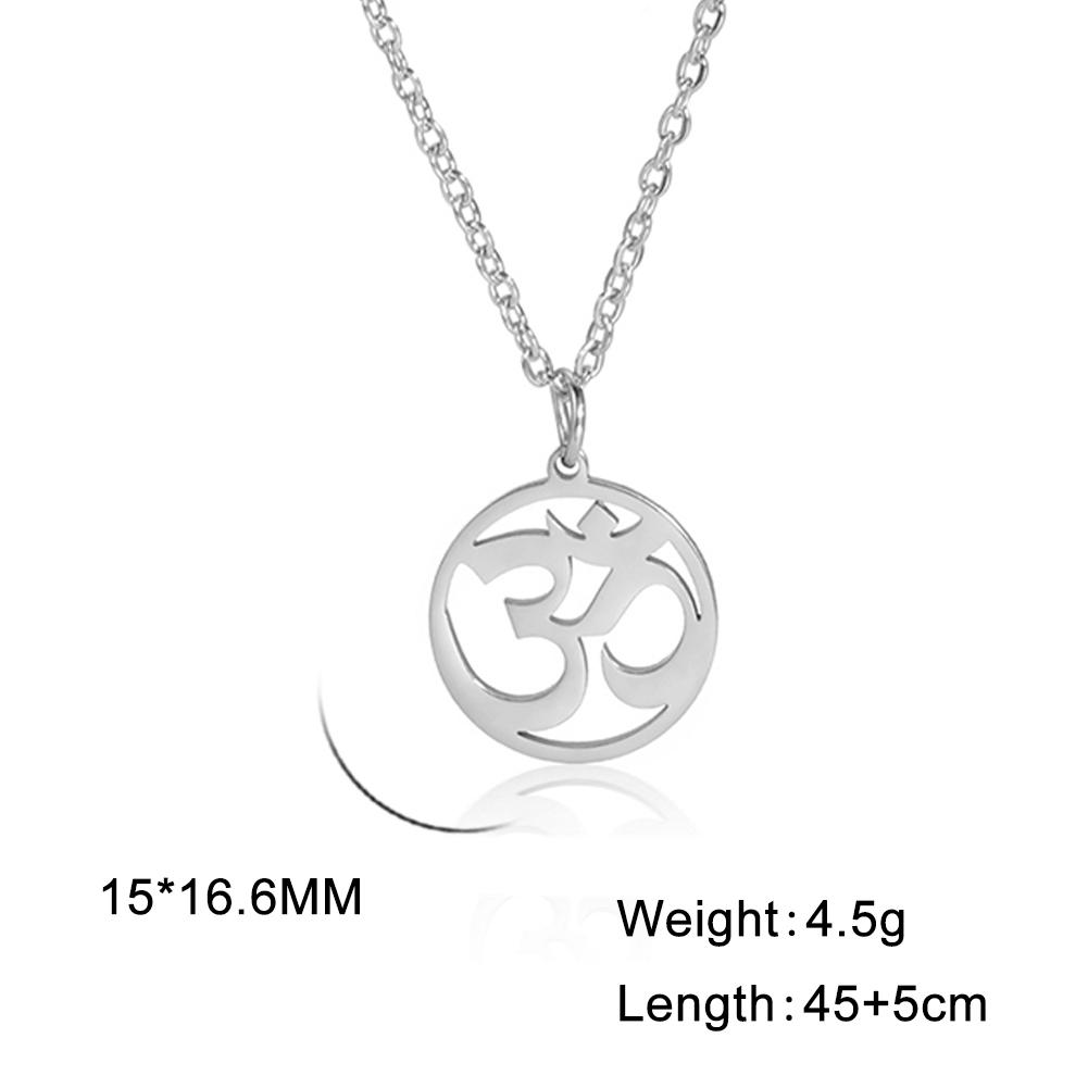 Dawapara Indien Tamil Om Symbol mit Dreizack Anhänger Edelstahl Halskette Om Shiva Symbol Yoga Vintage Talisman Schmuck
