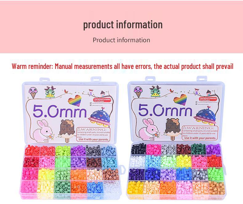 48-Color Perler & Hama Beads Set, 4800-Piece Educational 3D Puzzle Toy for Kids