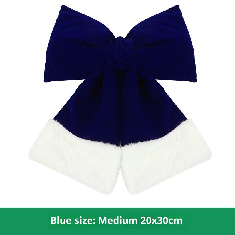 Christmas Solid Color Plush Bow Pendant Creative Festival Home Background Decoration Ornaments Party Atmosphere Supplies