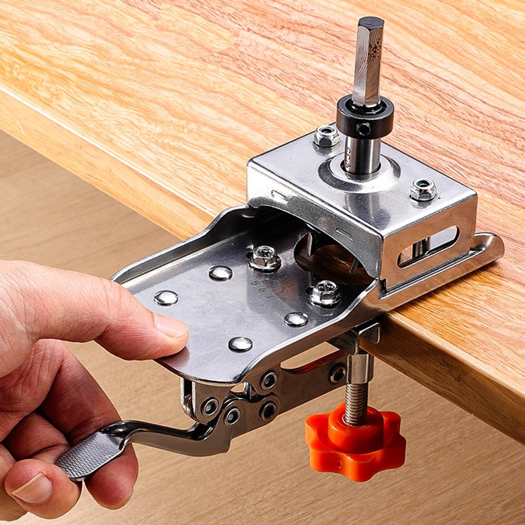 35mm Hinge Boring Jig Kit Stainless Steel Hole Opener Template For Woodworking Hole Puncher Drilling Guide Locator