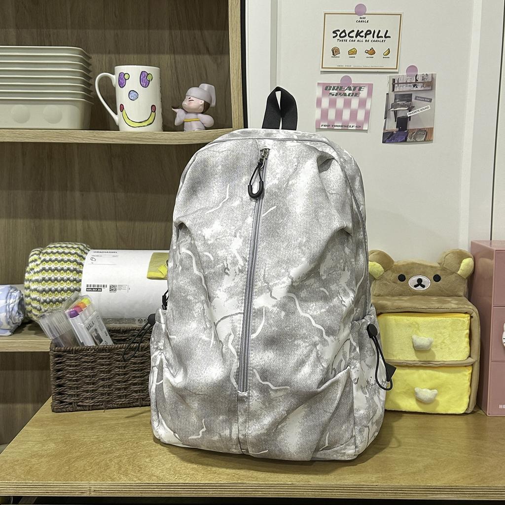 Schoolbag new Korean version backpack junior high school college student large capacity schoolbag men's and women's autumn tie-dye printing travel