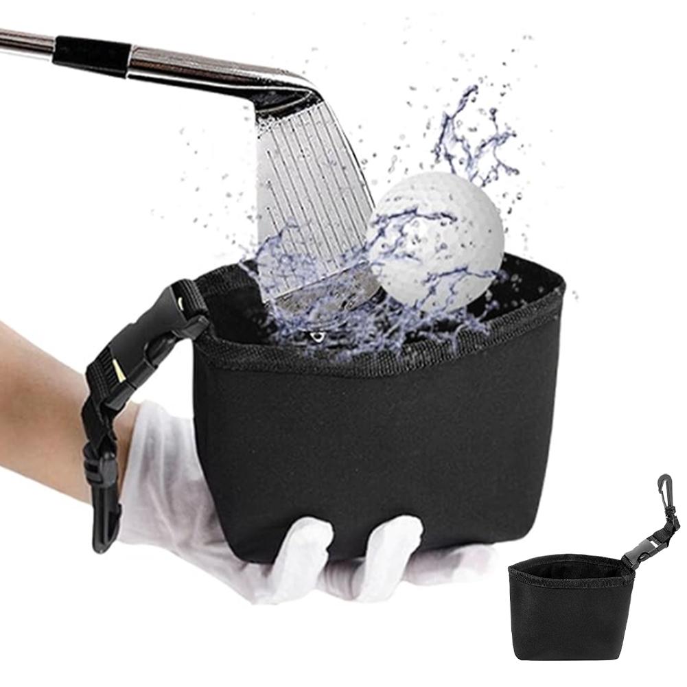 1pc Golf Cleaning Kit  Golf Club and Golf Ball Cleaning Bag Waterproof Clean Liner With Removable Clip  Golf Ball Cleaner Pouch