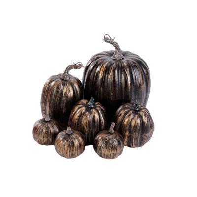 7PCS Simulation Pumpkin Halloween Artificial Pumpkins Desktop Ornaments Autumn Harvest Farmhouse Fake Pumpkin Home Decorations