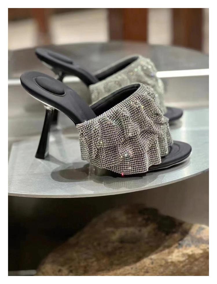 Fashion 2025 Star style Luxury Rhinestones Women Sandals Elegant stiletto High heels Slingback Gladiator sandals Summer Party Prom shoes