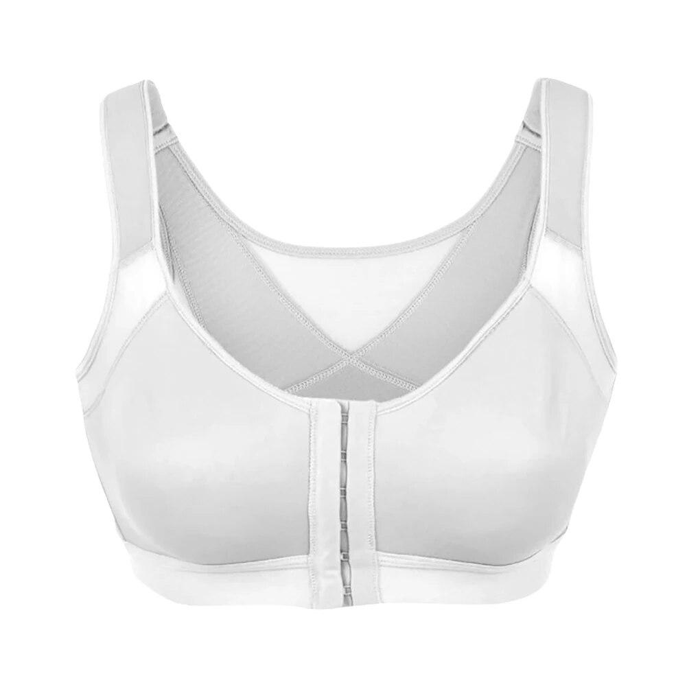 Women Post-Surgical Sports Support Bra Front Closure with Adjustable Straps Wirefree Racerback