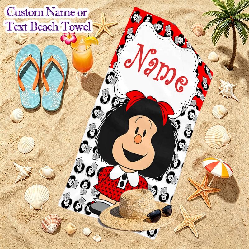 Mafalda Beach Towel Suitable for Travel, Outdoor Activities, Swimming Pools, Yoga, Surfing, Camping, Hiking, Gym