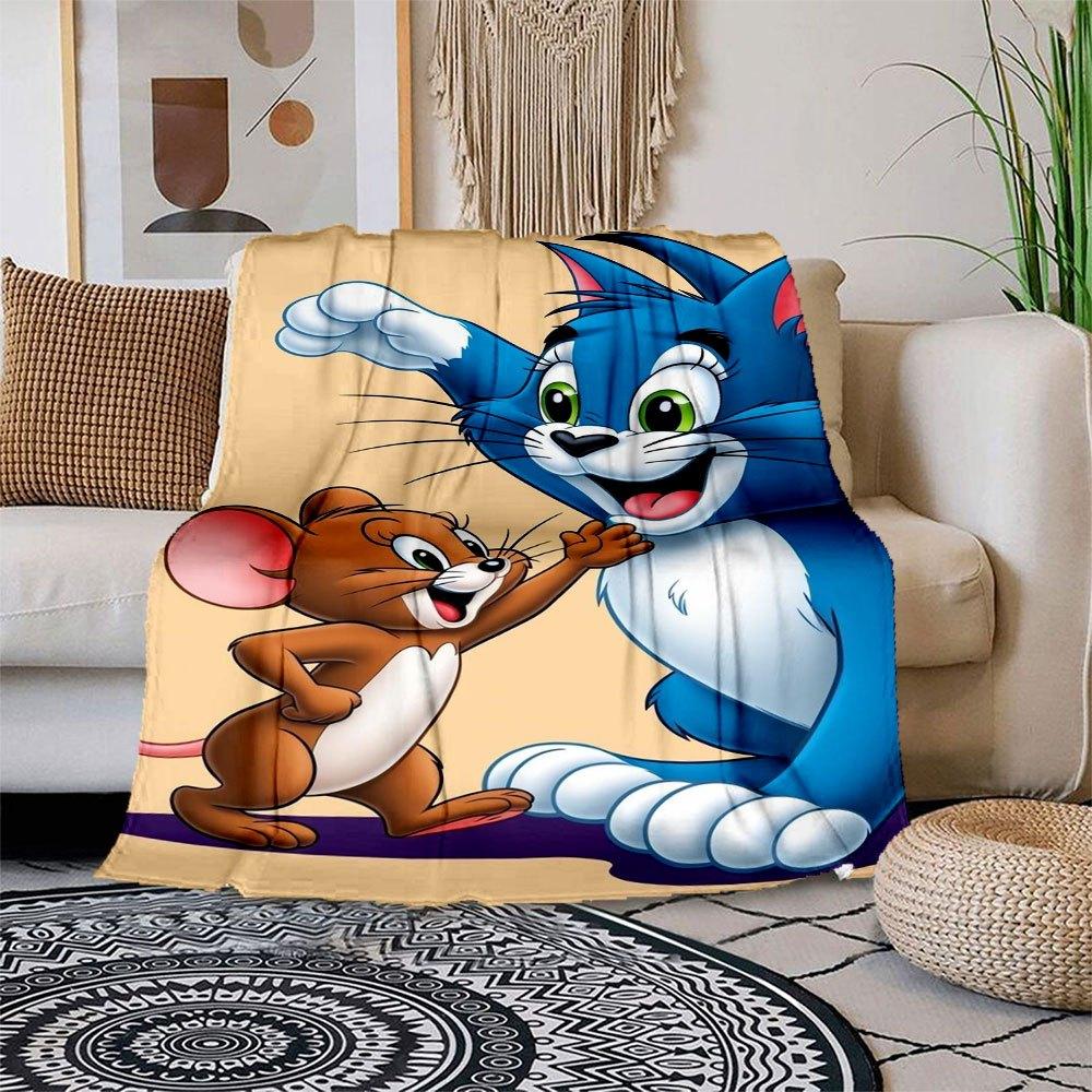 

Tom and Jerry Kids Cartoon Wallpapers for PhoneBlanket Flannel Throw Blanket for Sofa, Bed, Travel, Camping, Office 100x150cm