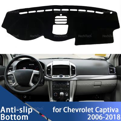 Housse de tableau de bord pour Chevrolet Captiva 2006-2018 Housse de tableau de bord de voiture Tapis de tableau de bord Tapis en moquette Cape pare-soleil Coussin