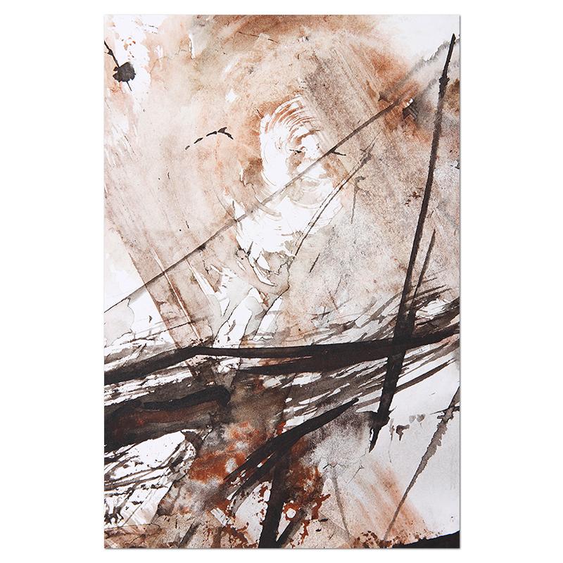 Abstraktní Splash Orange Slavný barevný tisk a plakát pro vchod do obývacího pokoje Severský styl Akvarel Nástěnná malba na plátno