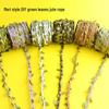 Jute Rope with Rattan Green Leaves for DIY Air Conditioner Pipe Decoration and Crafts